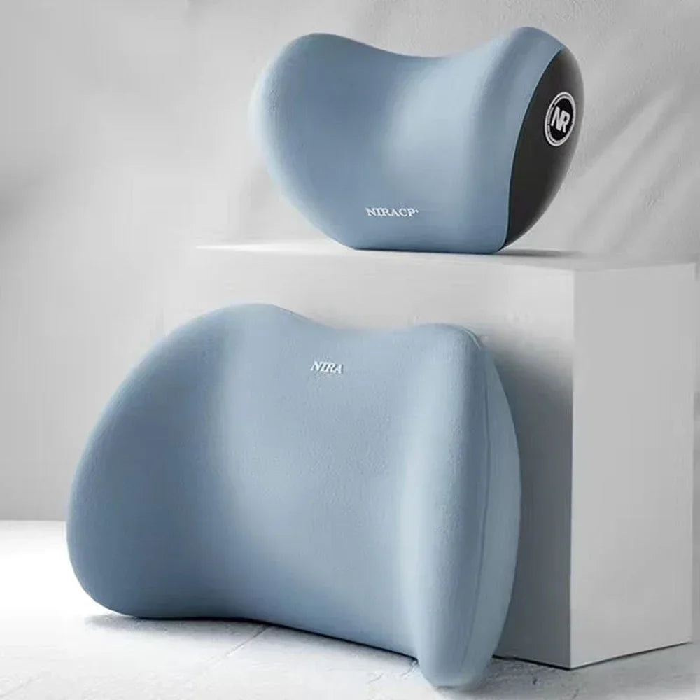 Car Pillow Headrest Neck Pillow Memory Foam Cervical Lumbar Support Car Headrest Back Pad Back Pillow Office Car Interior Acces Oasis Select Blue Suit