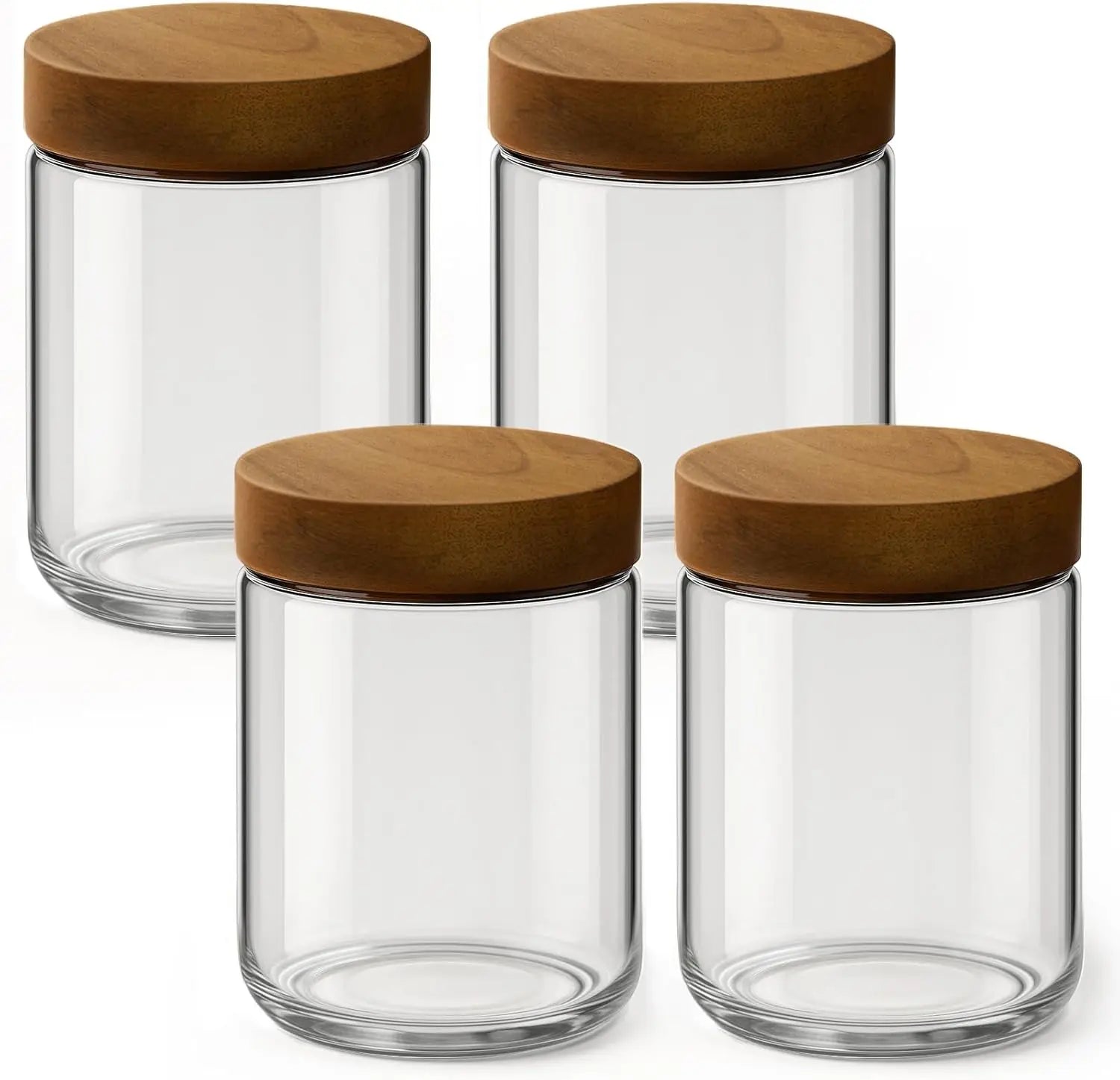 16oz Glass Storage Jar with Acacia Wood Lid | Wide Mouth Mason Jar