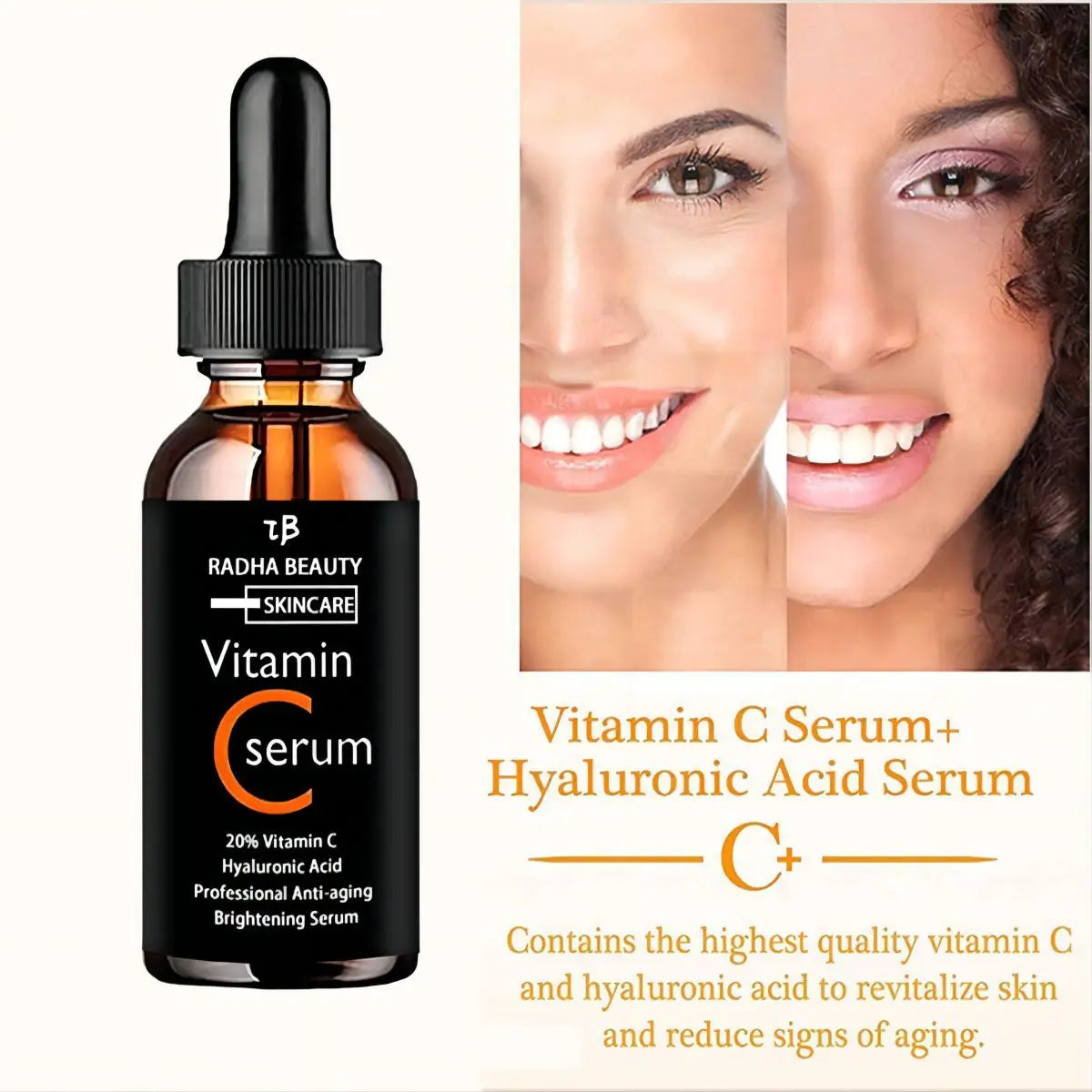 Vitamin C Face Serum – Hyaluronic Acid, Vitamin E & Botanicals