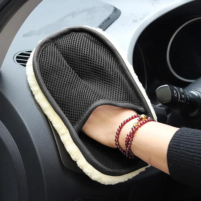 1PC Car Wash Gloves Thickened Plush Car Wiping Gloves Waxing Polishing Car Cleaning Products Plush Rags Dish Glove Cleaning Tool Oasis Select
