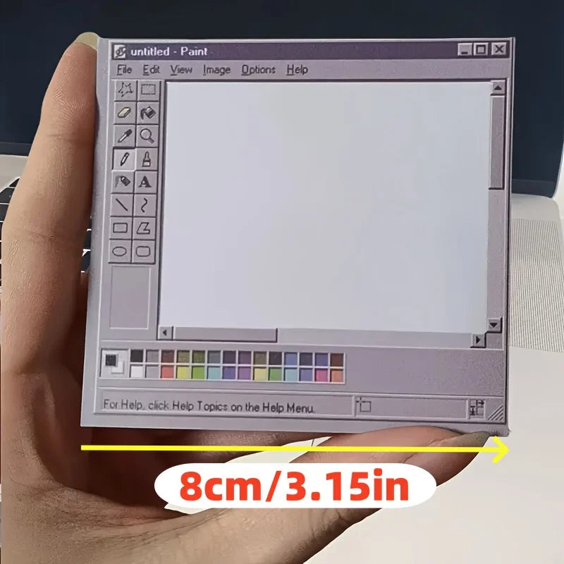 Vintage Computer Drawing Sticky Notes 50 Sheets - Ideal for Artists & Office Use,Durable Adhesive Notes, Sticky Notes for Office Oasis Select