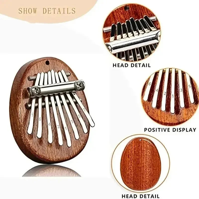 8 Key Mini Wood Kalimba High Quality Exquisite Finger Thumb Piano Marimba Musical Good Accessories Pendant Gift Oasis Select