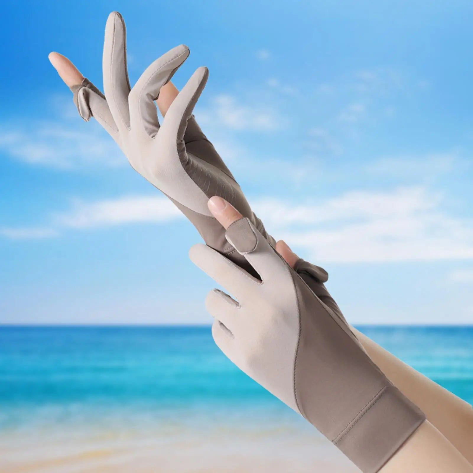 Summer Sunscreen Gloves Women Anti-UV Fullfinger Touch Screen Driving Riding Non-slip Breathable Sun Protection Gloves Oasis Select