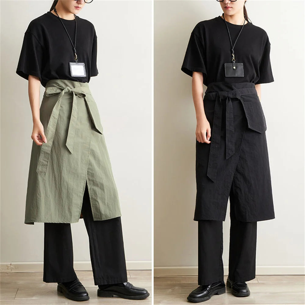 Half Body Kitchen Apron Waterproof Aprons with Split Leg Design Coffee Shop Barber Home Cleaning Work Clothes Oasis Select