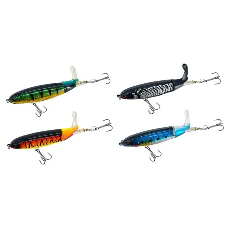1/4/8Pcs 15g Topwater Fishing Lure Whopper Popper Artificial Bait Hard Plopper Soft Rotating Tail Fishing Tackle Fishing Bait Oasis Select 4PCS mix 5 15g