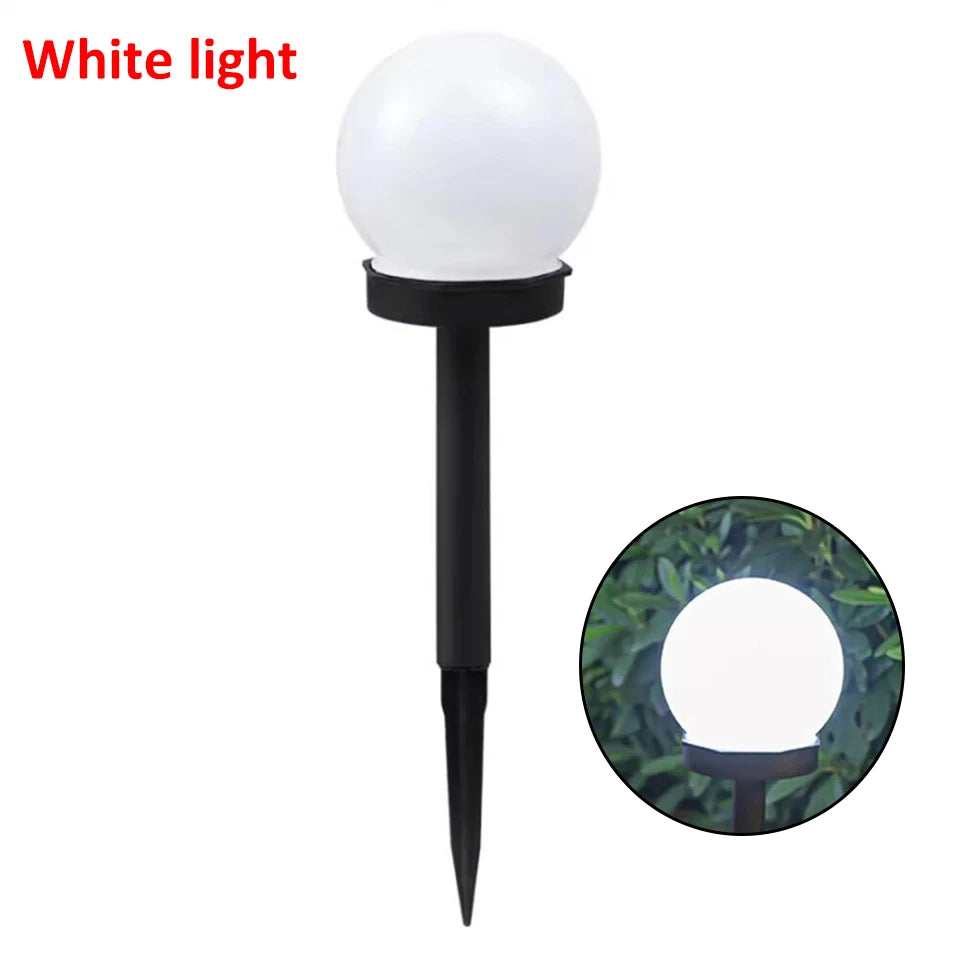 Solar Powered LED Garden Lights Stake Post Patio Path Outdoor Globe Lighting Lawn Ground Mounted Light Courtyard Lawn Lamp 2PCS Oasis Select white light 2 PCS