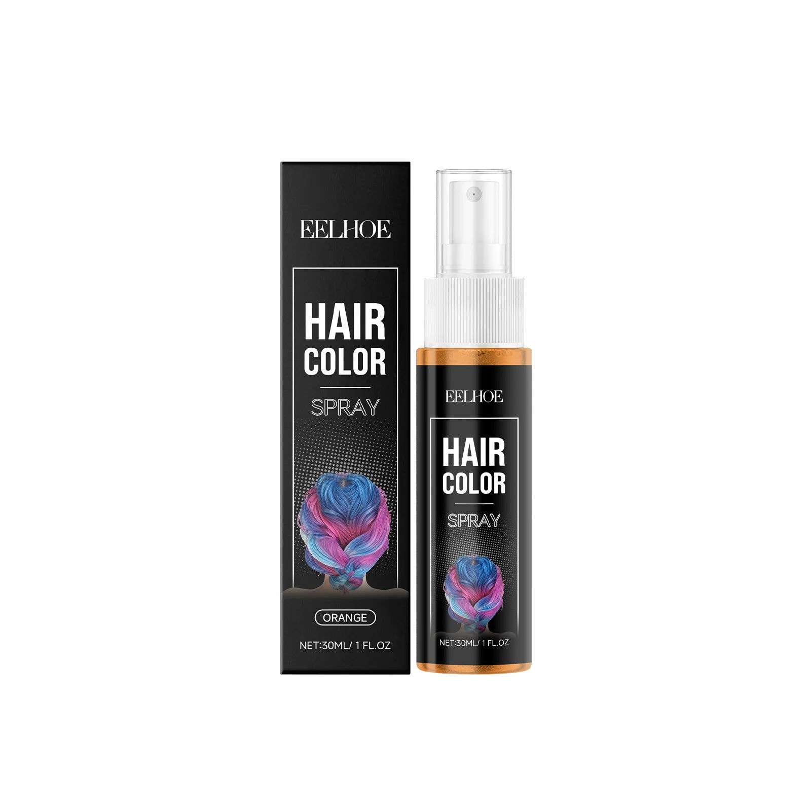 Hair Color Spray Temporary Hair Dye Purple Instant Color Washable Party Cosplay Hair Styling Root Touch Up Costume Wig 30ml Oasis Select Orange