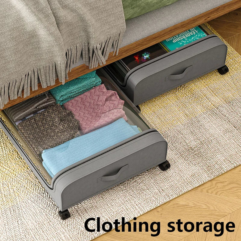 Underground Storage Boxes Bedroom Sliding Containing Box Large Clear Dust-proof Storage Bin Clothing Organizer with Lid Boxes Oasis Select
