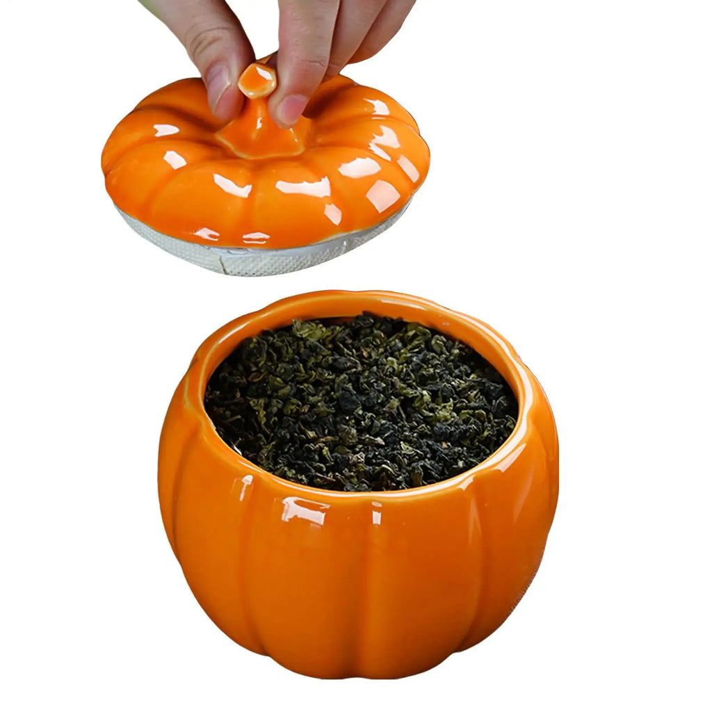 Pumpkin Jar Cookie Jar Pumpkin Ceramic Figurine Thanksgiving Fall Home Decor Harvest Food Canisters for Party Bedroom Living Oasis Select