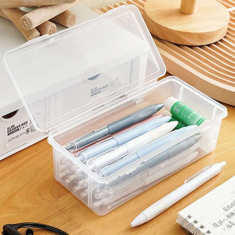 1Pcs Pencil Case Box PP Material Transparent Pencil Box Pouch Stationery School Pencil Case Supplies Pencil Storage Oasis Select