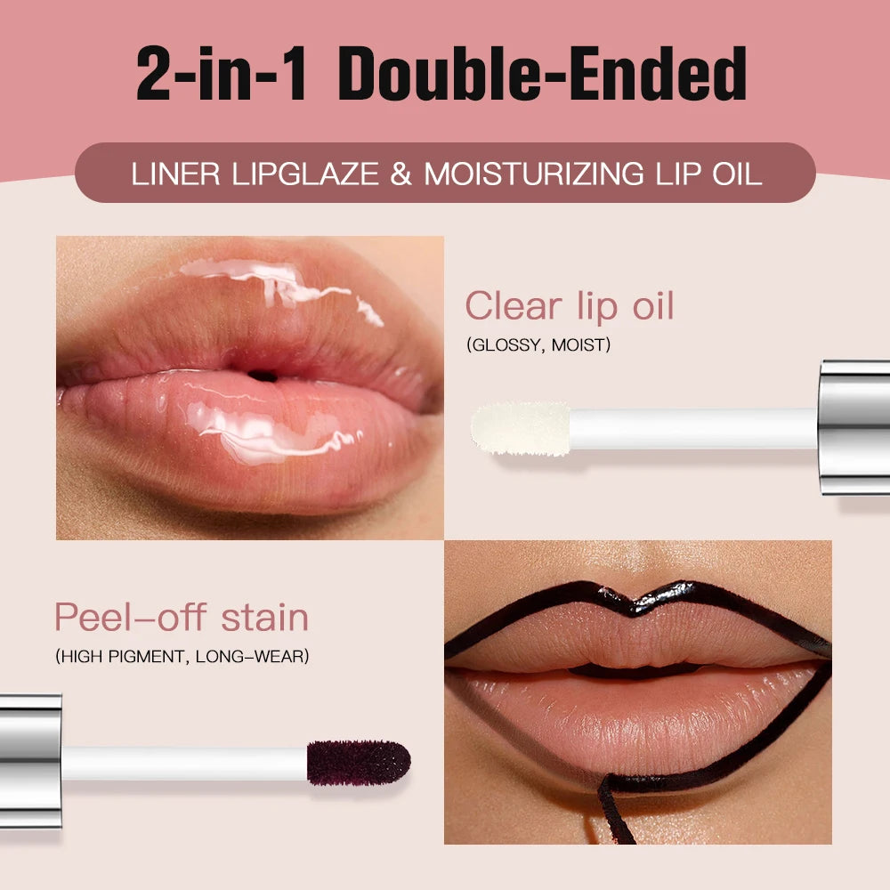 Double Head Waterproof Lip Liner And Lip Gloss Lip Stain Long Wear Matte Nourishing Ingredients Smudge Proof Cosmetics Oasis Select