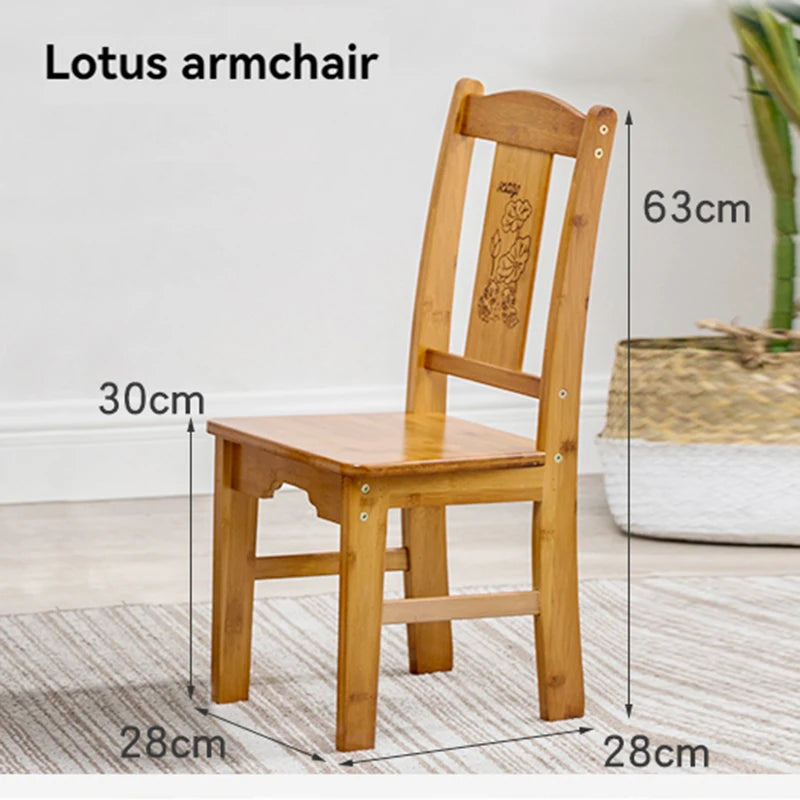 Small stool, square stool, round stool, backrest chair, small bamboo stool, low stool, children's dining chair, home living room Oasis Select Lotus large size