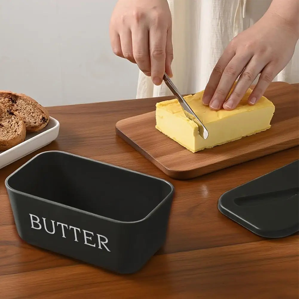 Sealed Butter Cheese Storage Box Integrated Cutter Design, Food Grade Safe PP Moisture-proof Fridge Organizer For Home Kitchen Oasis Select