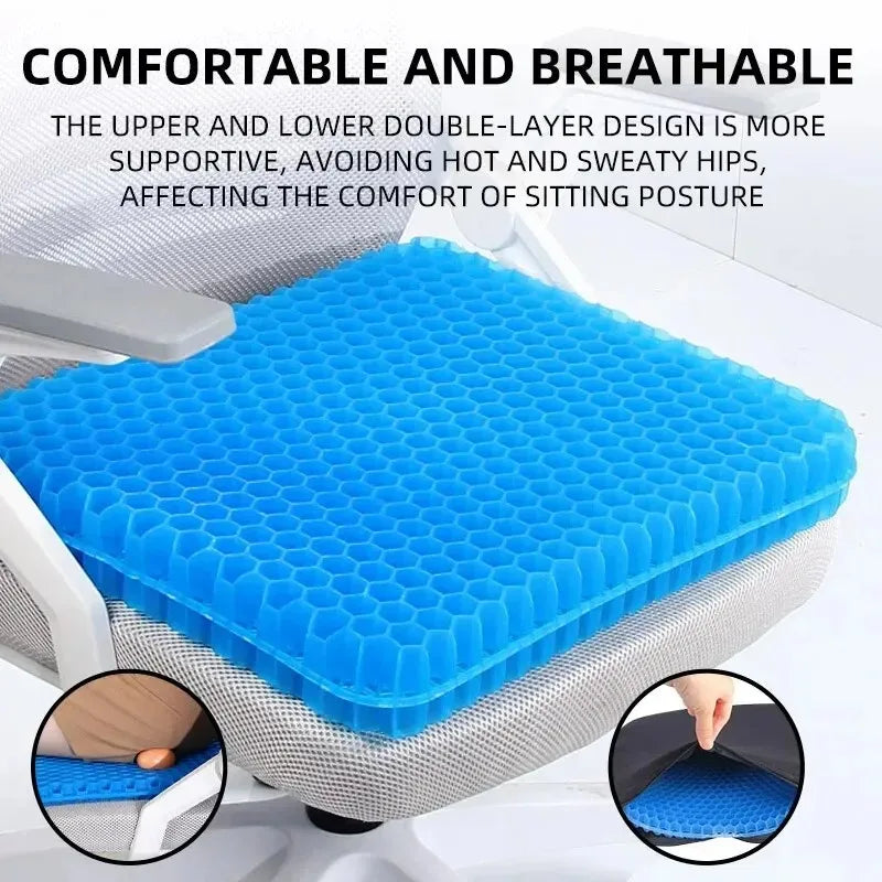 Summer Car Seat Breathable Honeycomb Designed Decompression Car Gel Seat Cushions Back Tailbone Pain Home Office Wheelchair Oasis Select