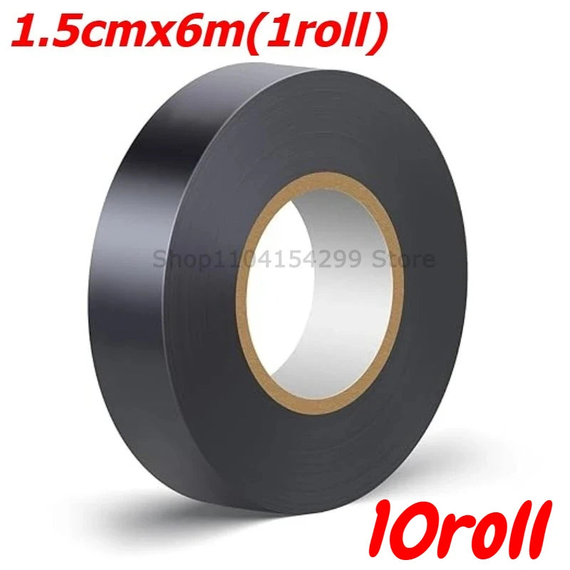 Electrical Tape Electrical Insulating Tape Black Electric Adhesive High-temperature Handlebar Grip Repair Bar Finishing Tape Oasis Select 10roll (60m)