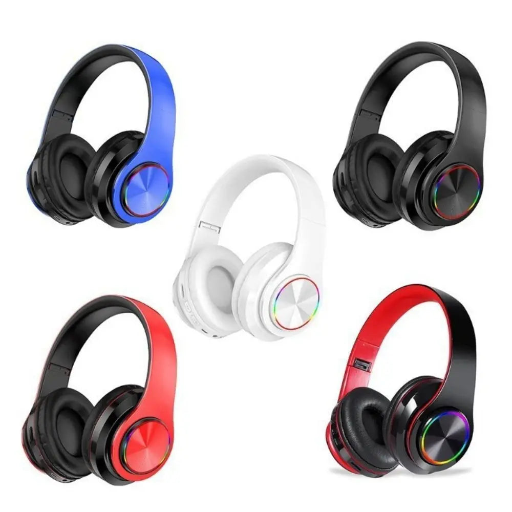 RGB Lighting Bluetooth Headphones Stereo Sound With Microphone Over Ear Headphones HIFI Audio With Mic Wireless Headphones Oasis Select