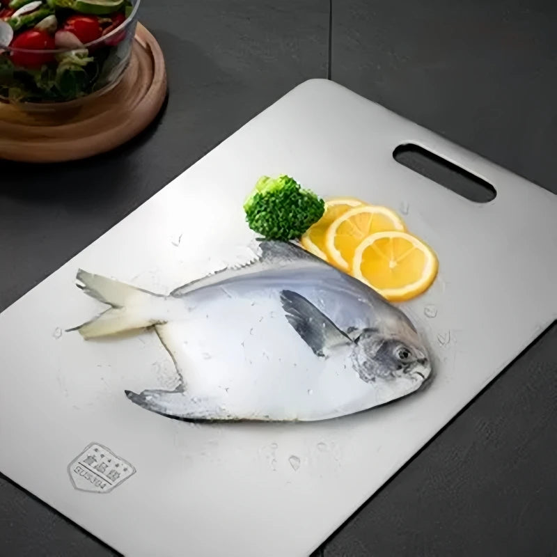 304 Stainless Steel Panel and Chopping Board Kitchen Household Double Sided Kneading Dough Fruit Meat Chopping Cutting Board Oasis Select