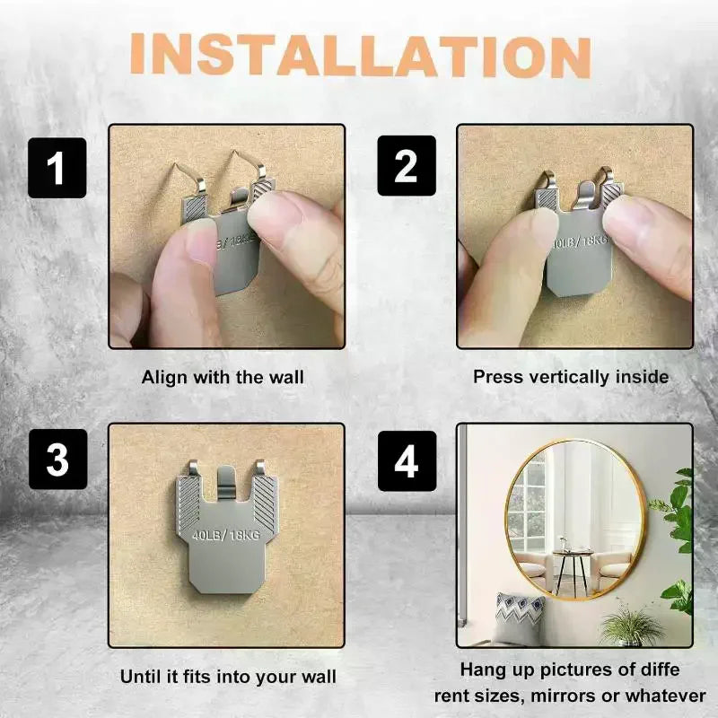 Decor Solution Package: 8/10/12/15/20/40Pcs Wall Hooks - Perfect for Hanging Picture, Mirror, Photos & Posters in Office Room Oasis Select