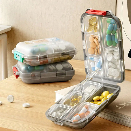 1pc 10 Compartment Pill Box Portable Double Compartment Pill Organiser Oasis Select