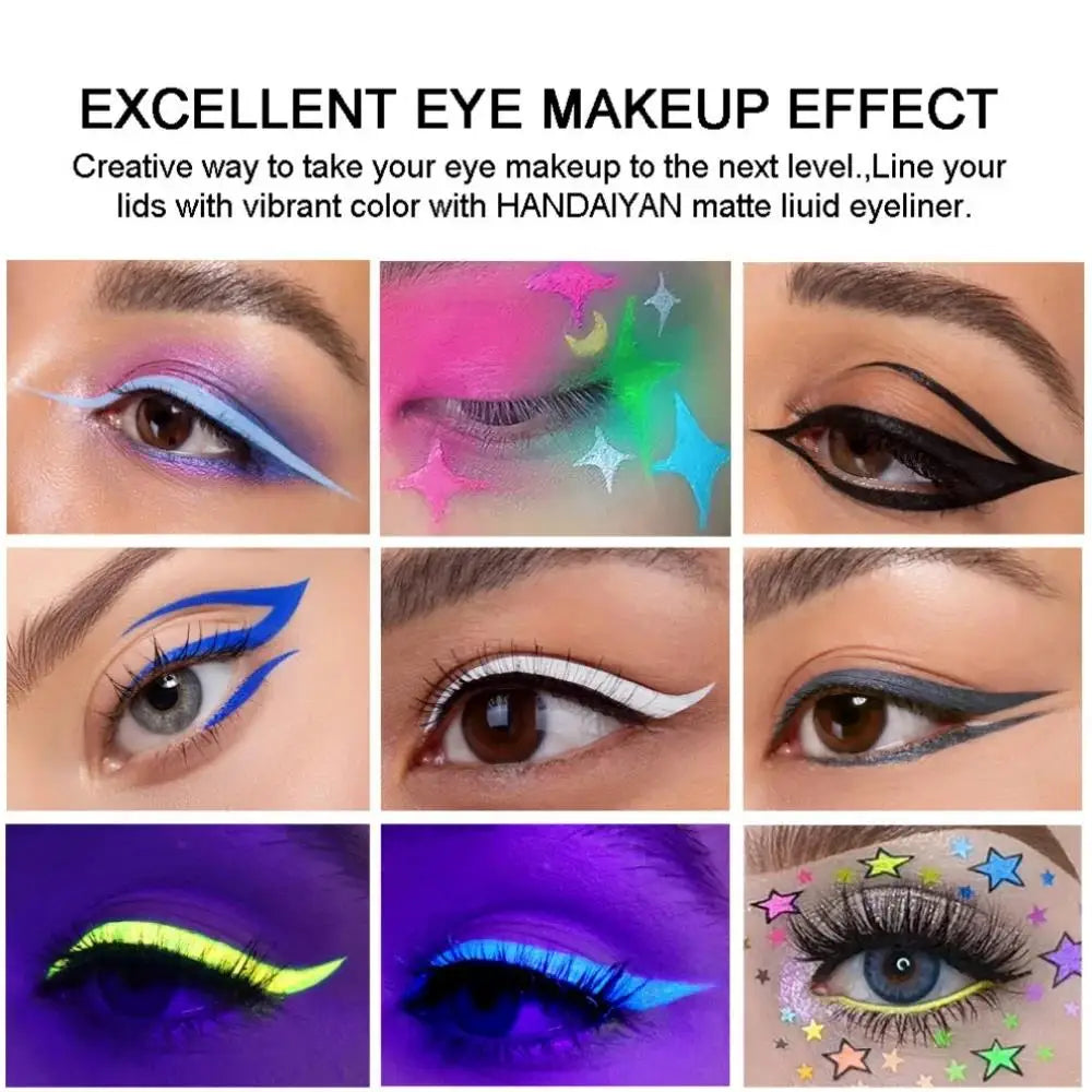 Handaiyan 12-Color Waterproof Matte Eyeliner Pen Set | 24H