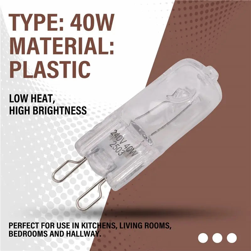 LIKE WISH 20Pcs G9 Halogen Light Bulbs, Clear Halogen Lamps Dimmable,Warm White 2800K For Chandeliers,Pendants,Landscape Lights Oasis Select