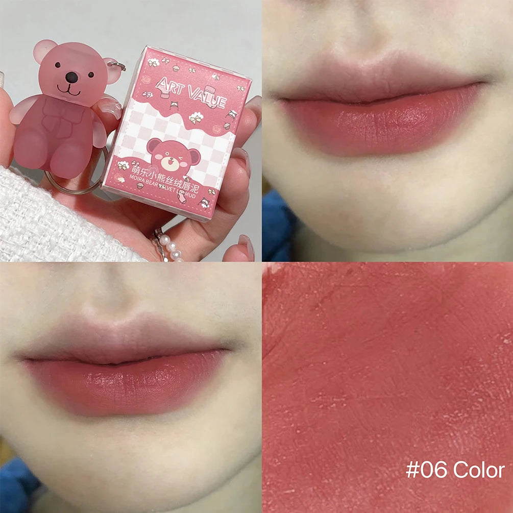 Art Value Cute Bear Lip Mud – Matte Velvet Waterproof Lip Gloss