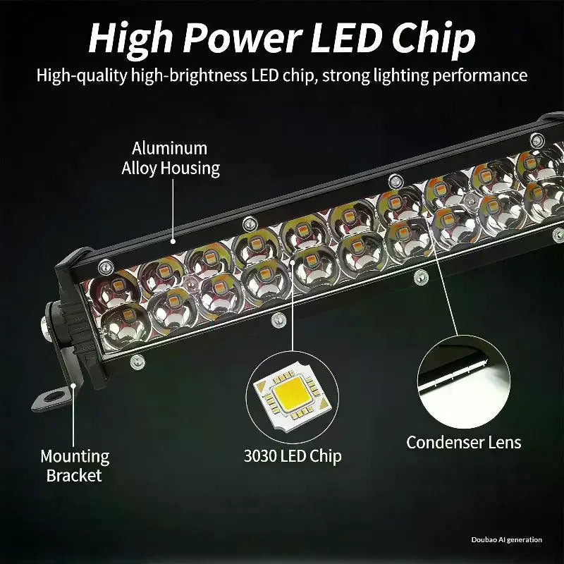 8.5 Inch Slim LED Light Bar For Truck Tractor, Small LED Pods Off Road Driving Auxiliary Fog Lights 60W 6000lm, Waterproof Oasis Select