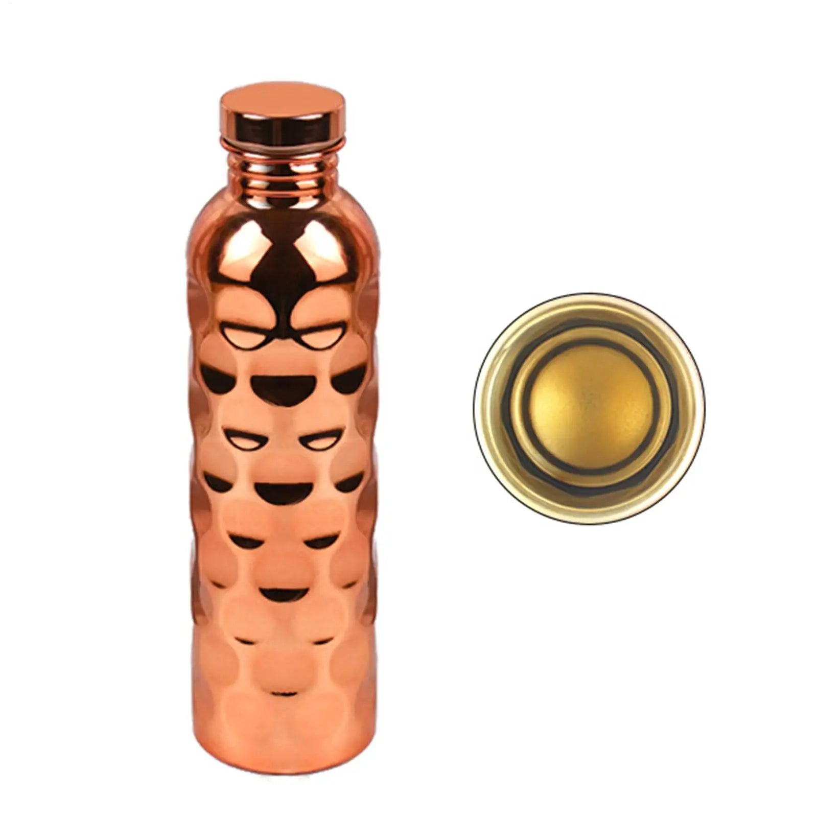 1000ml Copper Drinking Bottle Hammer Pattern Leakproof Sports Water Bottle Outdoor Cycling Gym Fitness Travel Drinking Cup Oasis Select