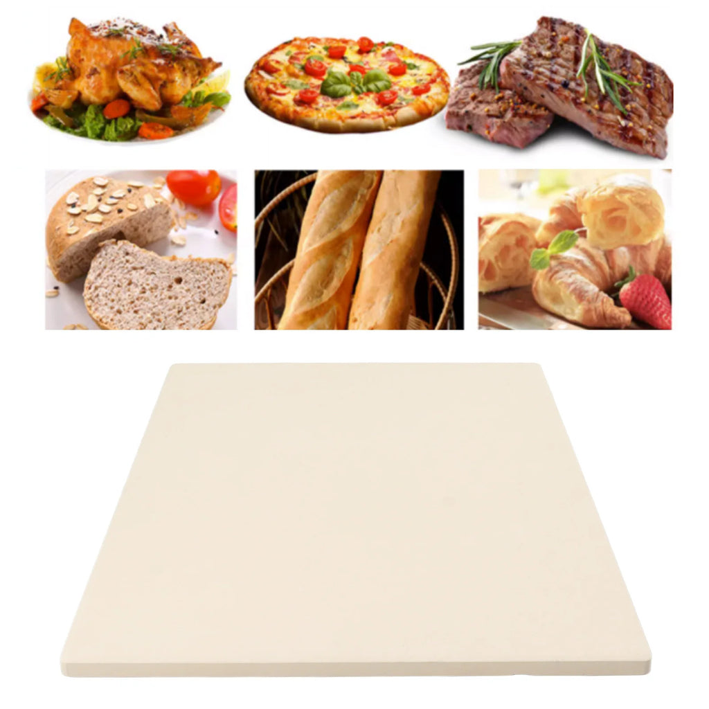 Grill Pizza Stone Rectangular Pizza Stone 12x15in Uniform Heat Distribution Easy To Clean Cordierite Baking Stone for Oven Grill Oasis Select