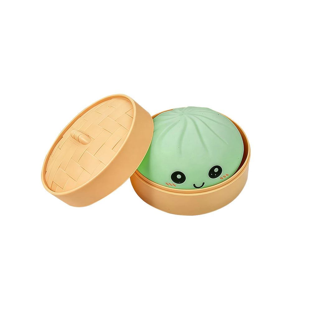 4 Color Fun Dumpling Squishy Toy With Steamer Soft Slow Resilience Toy Adult Stress Relief Sensory Ball Kid Safe Relaxation Tool Oasis Select D