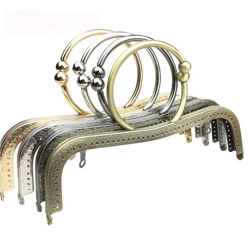 22cm Metal Purse Frame Kiss Clasp M-Shape DIY Bag Handle Bag Frame Clasp Oasis Select