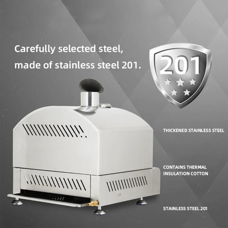 NP-14 14-Inch Portable Propane Pizza Oven – Auto Rotating Stone