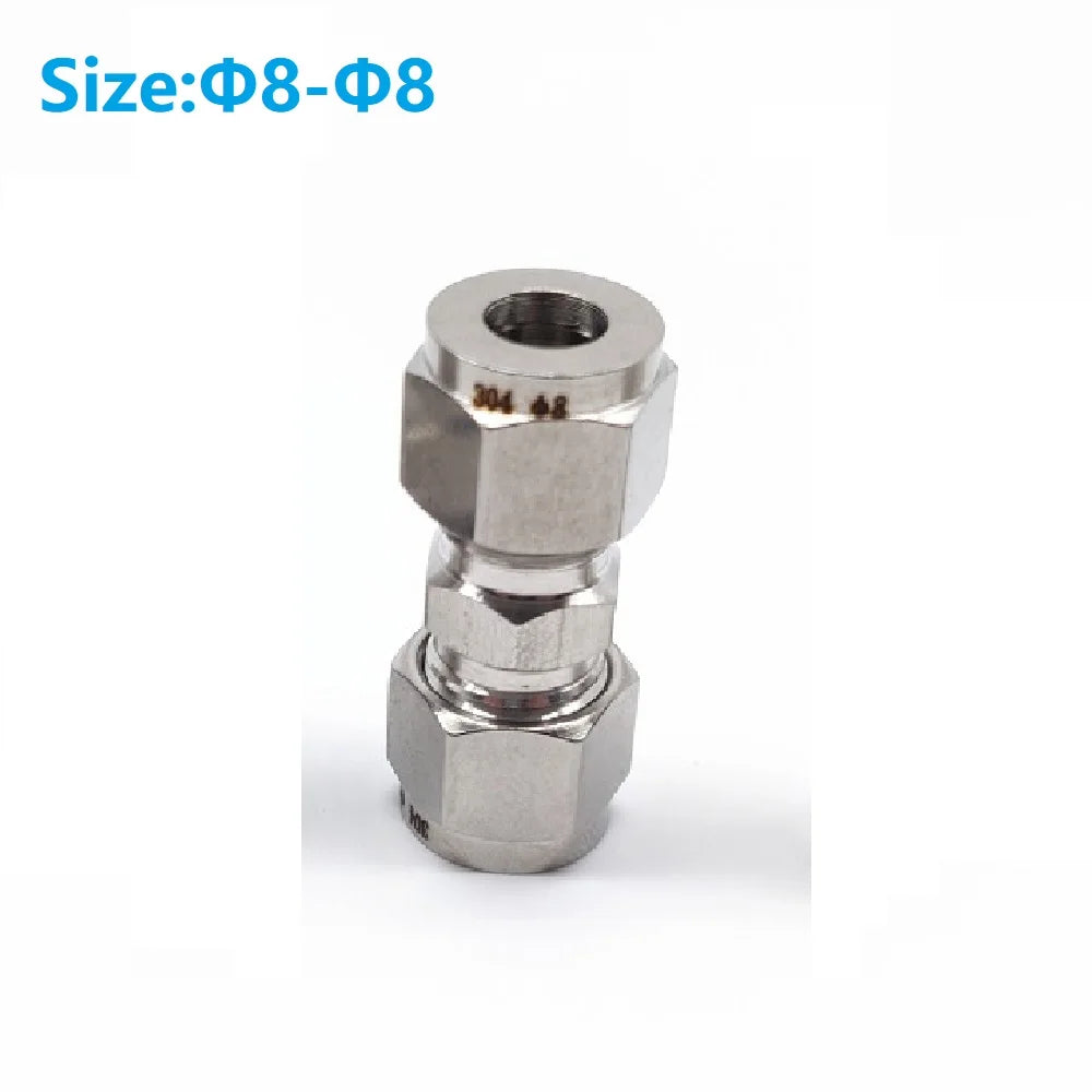 3/4/6/8/10/12mm Stainless Steel Compression Tube Fitting Straight Compression Fitting Coupler Double-Ferrule Adapter Oasis Select 8mm