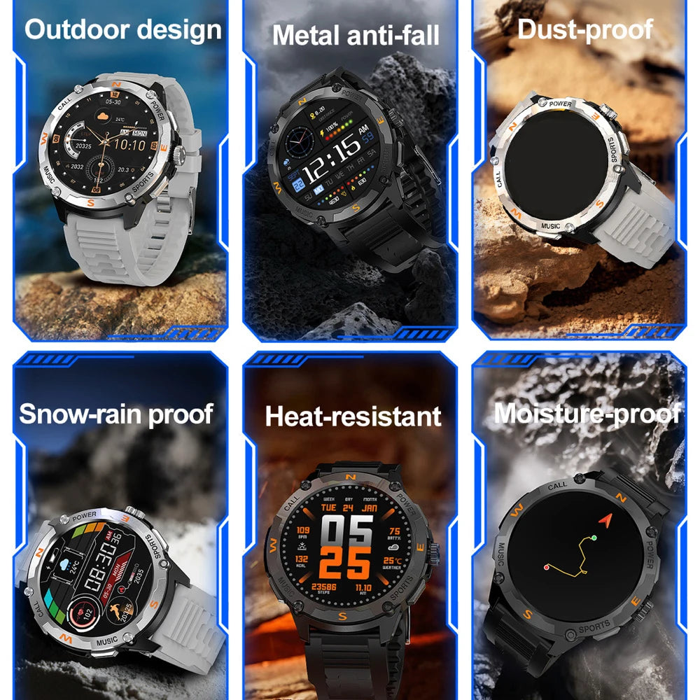 Outdoor Deep Waterproof Smartwatch GPS Sports Smart Watches Men Blue Tooth Call Sports AMOLED Screen Heart Rate Health Detection Oasis Select