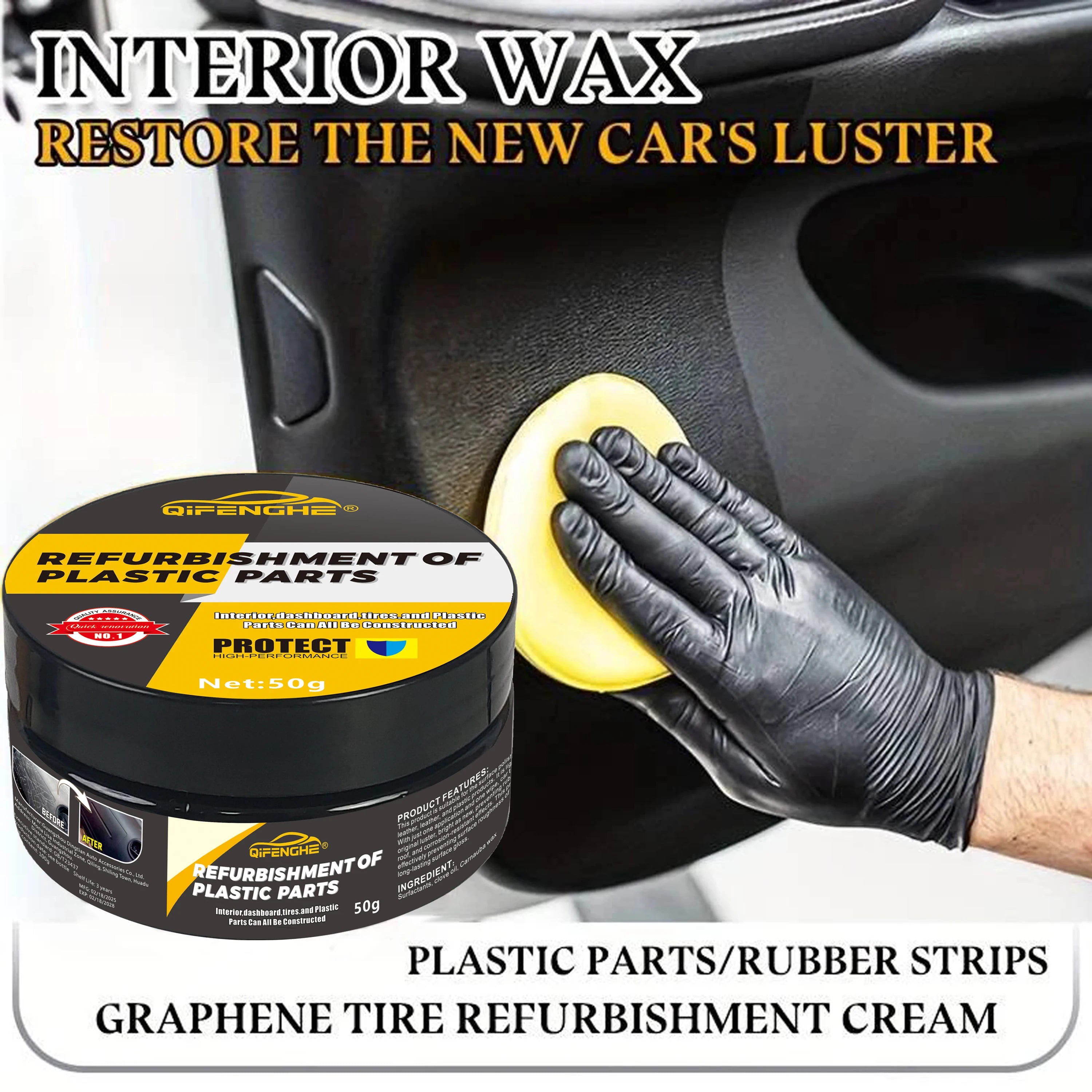 Car Restoration Wax – Nano Crystal Trim, Tire & Interior Shine