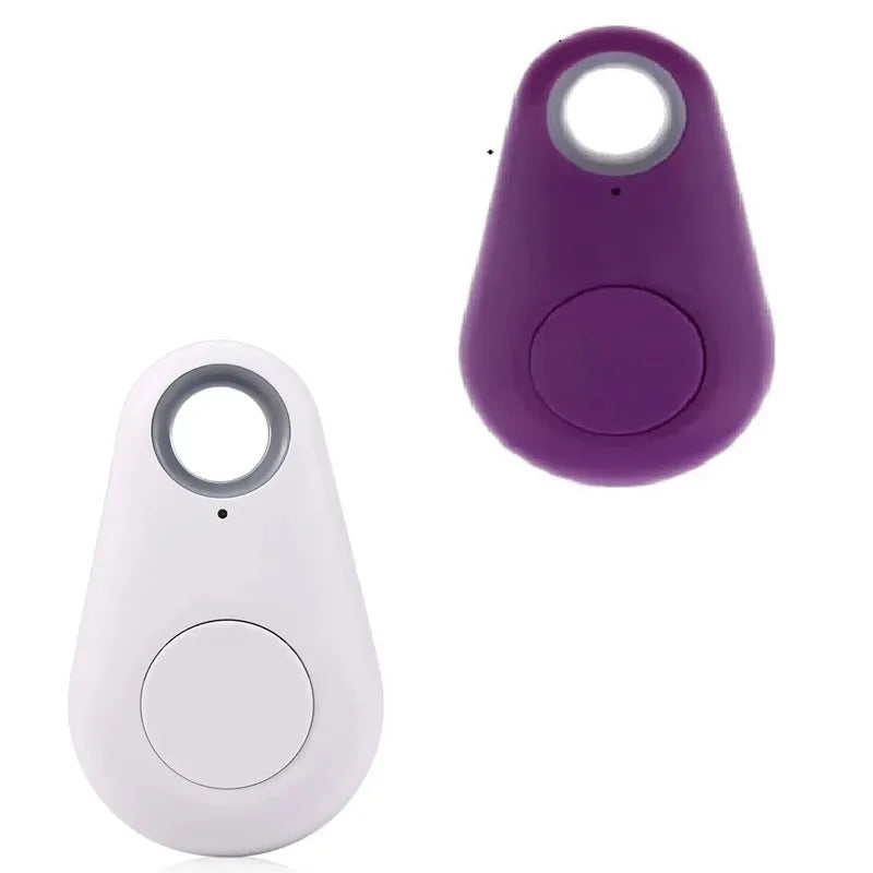 1/2pcs Mini Fashion Smart Dog Pets Bluetooth 4.0 GPS Tracker Anti-lost Alarm Tag Wireless Child Bag Wallet Key Finder Locator Oasis Select Purple-White