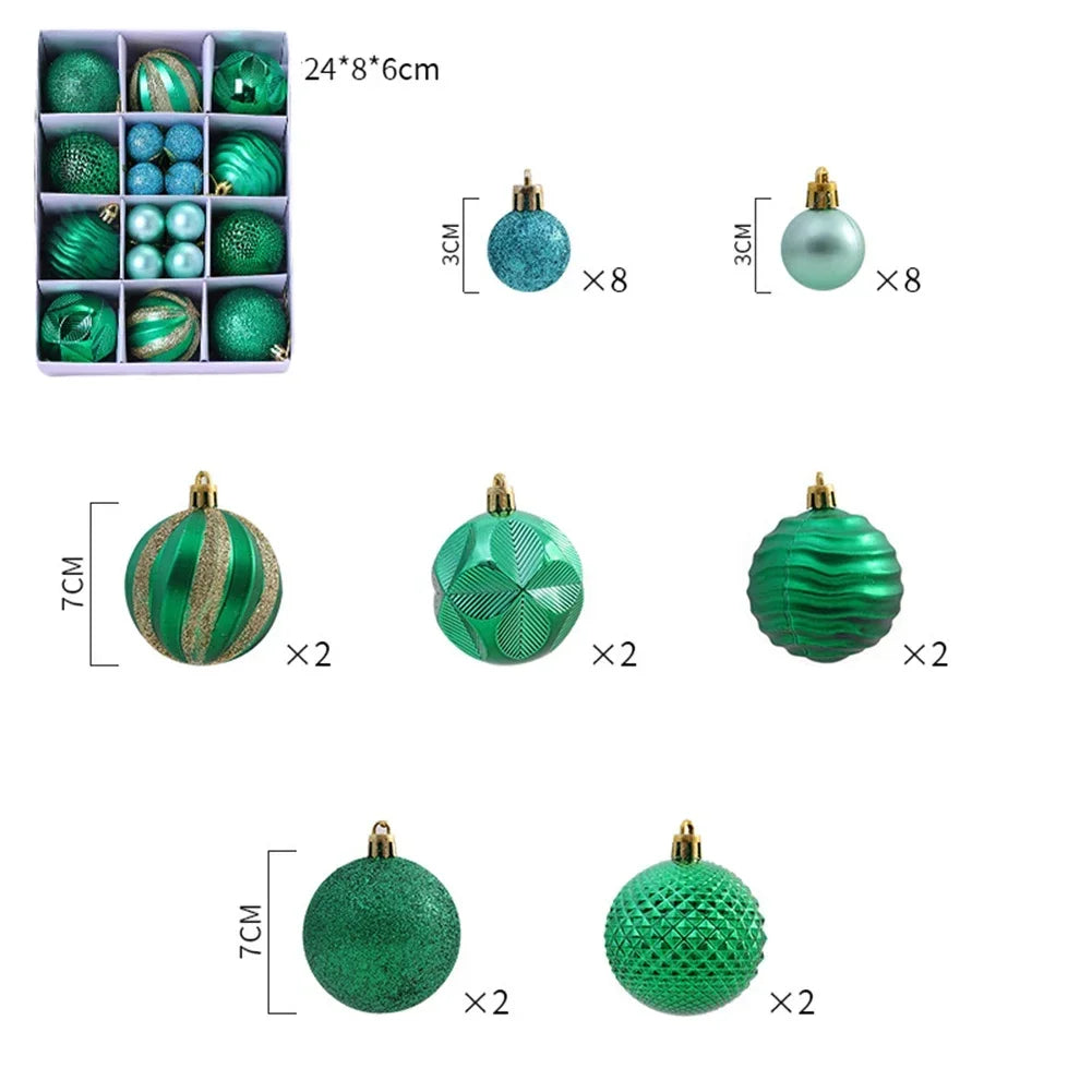 Christmas Balls Decorative Balls Blue Gray Orange (As Pictures Show) High Quality Practical Quality Is Guaranteed Oasis Select Green China Mainland