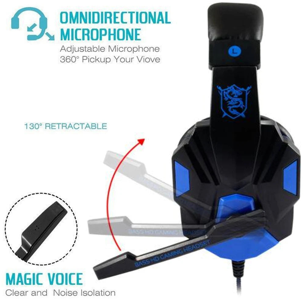 Wired PS4/PS5/Xbox/Smartphone/PC Headset Gaming Headset 120° Adjustable Gamer Headset with Noise Cancelling Microphone Oasis Select
