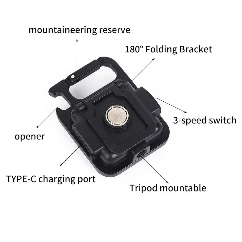 High Bright COB LED Flashlight Multifunctional Camping Lamp Work Light Outdoor Portable 500mAh USB Charging Waterproof Oasis Select