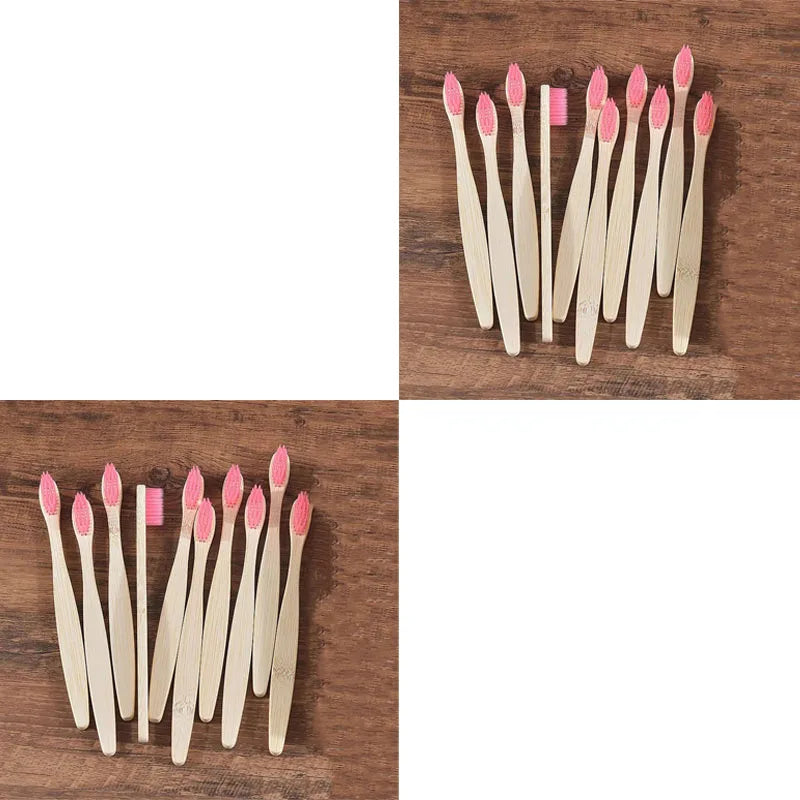 10/20pcs Soft Toothbrush Bristles Bamboo Toothbrush Eco Friendly Childrens Toothbrushes Biodegradable Oral Care Tooth Brush Oasis Select 20pcs Pink