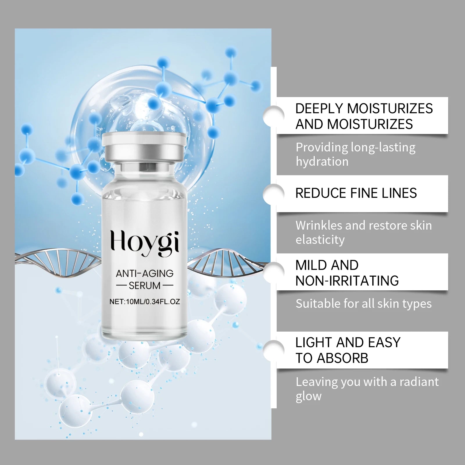 Hyaluronic Acid Essence Skin Care Roller Set Tightening Massage Facial Skin Smoothing Nourishing Improve Rough & Matte Skin Oasis Select