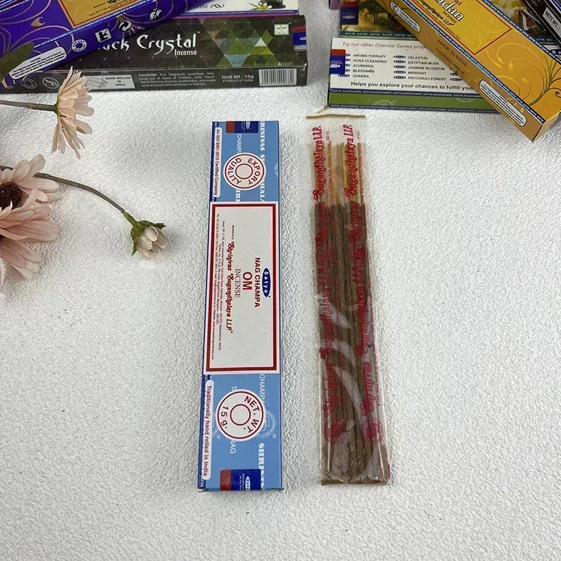 Satya Incense Sticks Handmade India White Sage Dragons Blood Natural Household Indoor Clean Air Incense Sticks NAG Champa Oasis Select