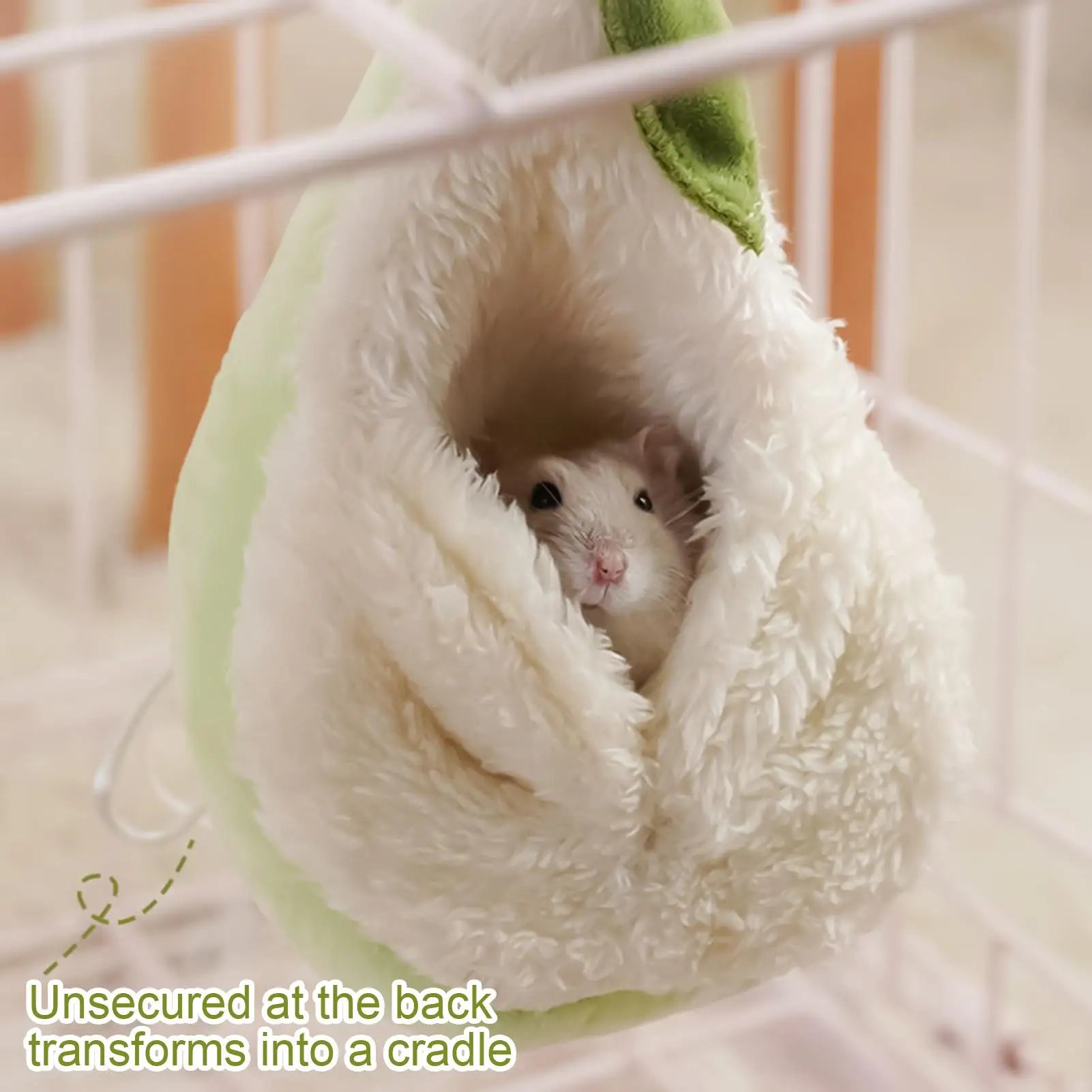 Ferret Bed with Hook House Funny Decor Funny Hamster Bed Warm Nest Hamster Hammock Pear-Shaped Plush Warm Cage Accessories Oasis Select