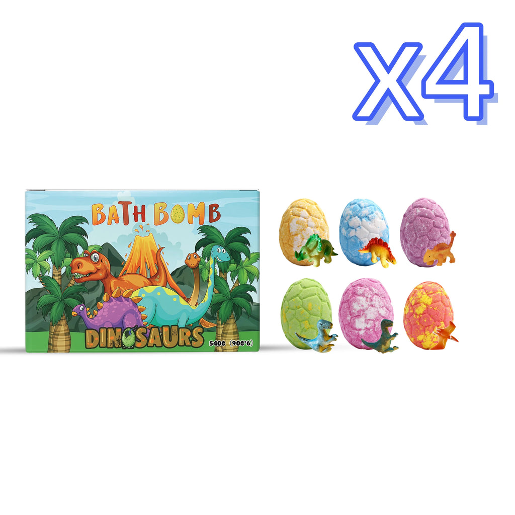 Dinosaur Egg Bath Bombs with Surprise Toys – 6-Pack Kids Gift Kids Bath Bomb Set Oasis Select 4 Set