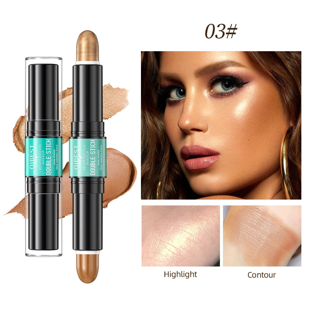 QIBEST 2-in-1 Highlight & Contour Stick | Cream Bronzer Blush