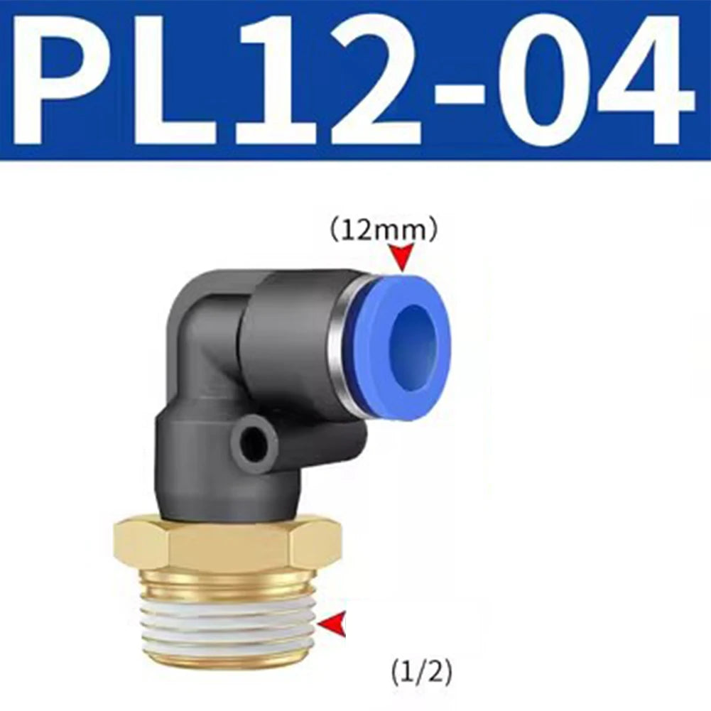 Pneumatic Quick Connector Air Fittings Thread Elbow Adapter PL4-16mm Hose Tube Elbow Air Hose Fittings Quick Connector Oasis Select PL12-04