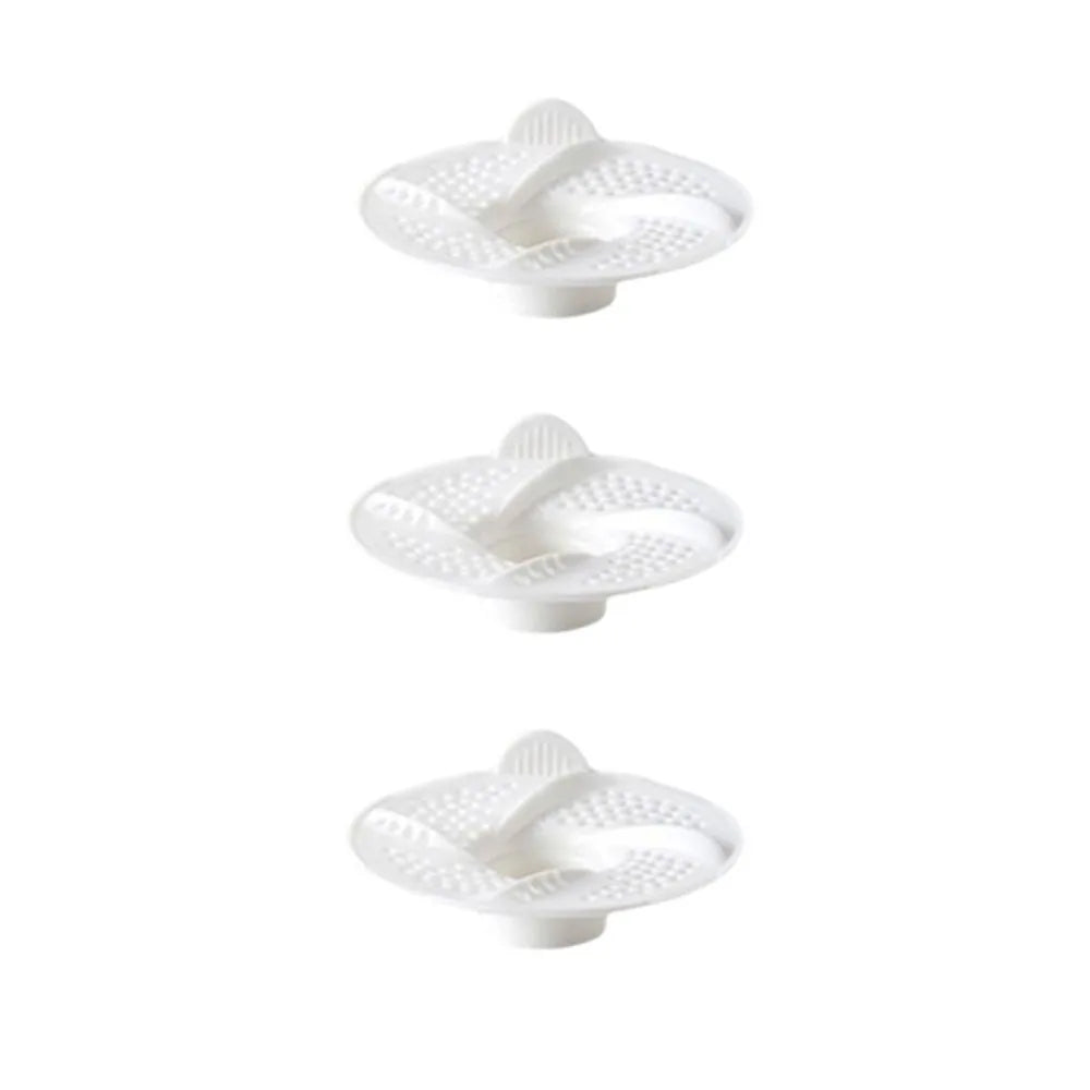 3pcs New Vortex Floor Drain Rotating Bug Proof Hair Collector Mesh Design Anti-Clogging Drain Cover Toilet Area Oasis Select White