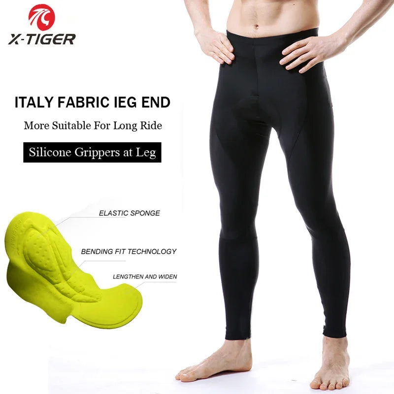 X-TIGER Professional Cycling Bib Pants 5D Coolmax Gel Pad Breathable Quick-drying Men's TMB Bike Pants Tights High Elasticity Oasis Select