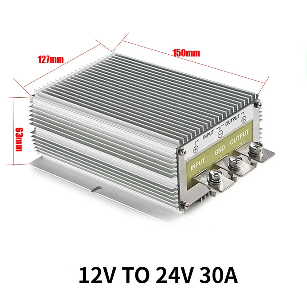 12VDC to 24VDC 30A-200A Step Up Booster Voltage Converter 12V to 24V DC-DC Power Boost Module Regulator for Cars Solar CE RoHS Oasis Select 12V TO 24V 30A 12V 24V