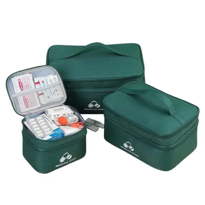 Home Travel First Aid Kit Double Layer Classification Storage Drug Sorting Bag Oxford Cloth Epidemic Prevention Pouch Oasis Select